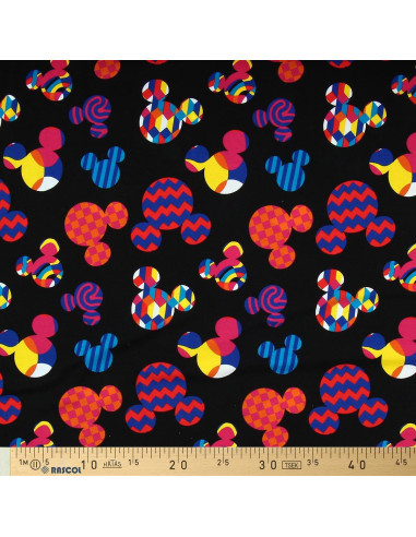 Tela de jersey Disney - Cabeza de Mickey multicolor