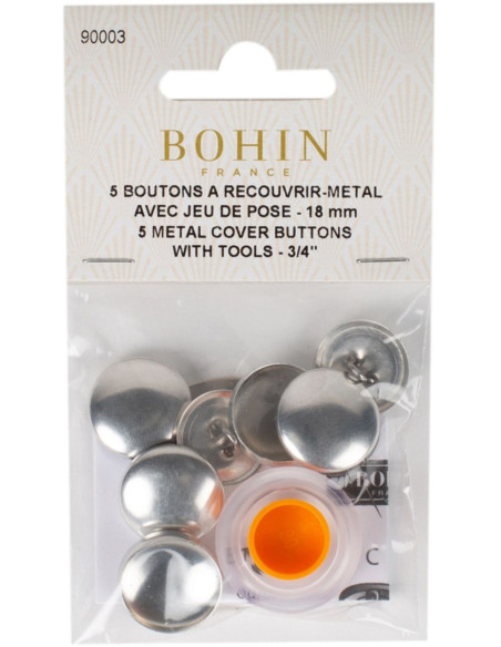Caja de 5 botones para cubrir con herramienta de colocación Bohin - 18 mm