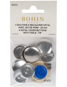 Caja de 4 botones para cubrir con herramienta de colocación Bohin - 22 mm