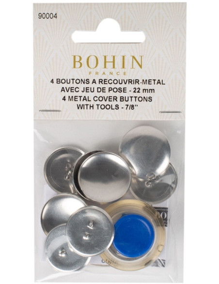 Caja de 4 botones para cubrir con herramienta de colocación Bohin - 22 mm