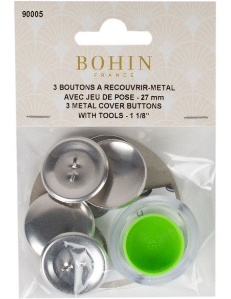 Caja de 3 botones para cubrir con herramienta de colocación Bohin - 27 mm