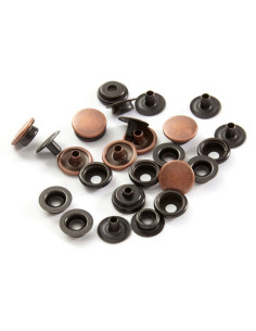 Caja de 8 botones a presión sin costura para telas pesadas de 14 mm Bohin - Cobre 2