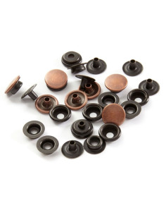 Caja de 10 botones de presión sin costura para telas medianas de 14 mm Bohin - Cobre 2