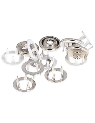 Caja de 10 broches sin costura jersey con garras en cúpula de 10 mm Bohin - Blanco