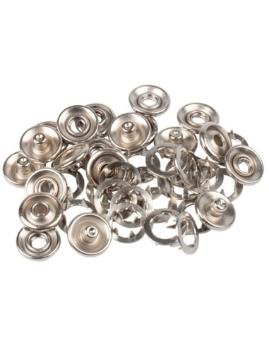 Caja de 8 broches sin costura jersey garras en cúpula 12 mm Bohin - Plata