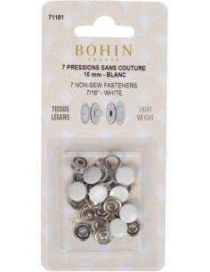 Caja de 7 broches sin costura jersey 10 mm Bohin - Blanco