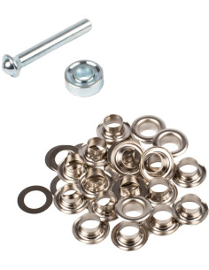 Caja de 20 ojales de 8 mm con arandelas y juego de colocación Bohin - Plata 2