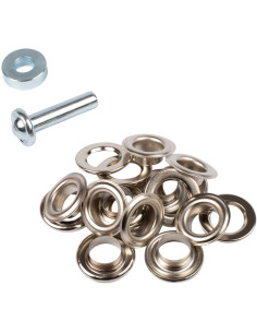 Caja de 10 ojales de 14 mm con arandelas y juego de colocación Bohin - Plata 2