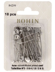 Tarjeta de 18 imperdibles con bola surtido Bohin