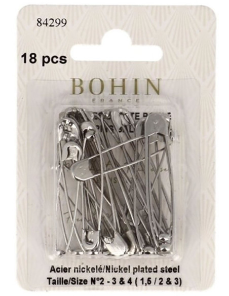 Tarjeta de 18 imperdibles con bola surtido Bohin