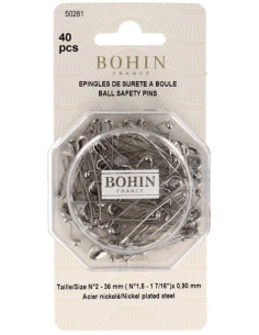 Caja de 40 imperdibles con bola de 36 mm Bohin