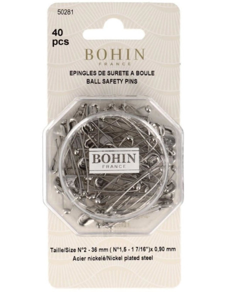 Caja de 40 imperdibles con bola de 36 mm Bohin