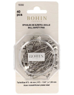 Caja de 40 imperdibles con bola de 44 mm Bohin