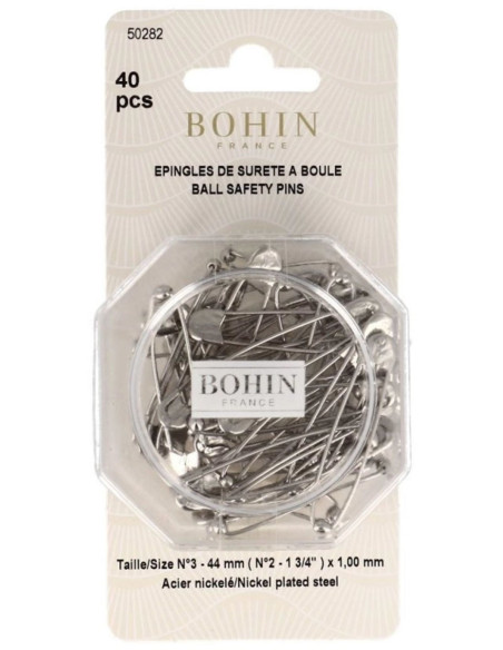 Caja de 40 imperdibles con bola de 44 mm Bohin