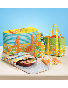 Patrón de porta alimentos, manopla, bolsa de picnic