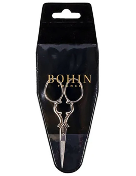 Tijeras de bordado corazón plateado Bohin 9 cm