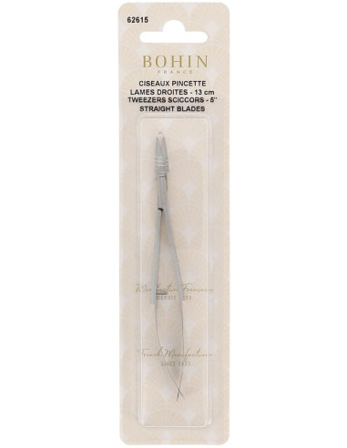 Tijeras de bordado pinzas hojas rectas 13 cm Bohin