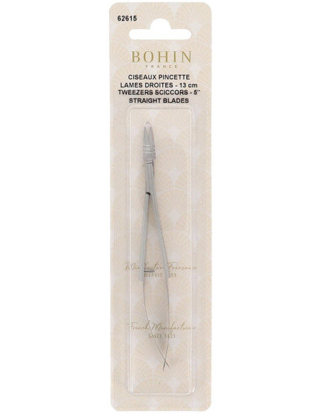 Tijeras de bordado pinzas hojas rectas 13 cm Bohin