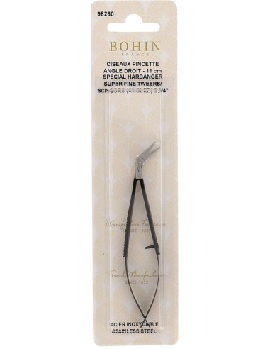 Tijeras de bordado pinzas ángulo recto ultra finas 11 cm Bohin