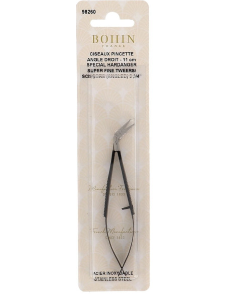 Tijeras de bordado pinzas ángulo recto ultra finas 11 cm Bohin