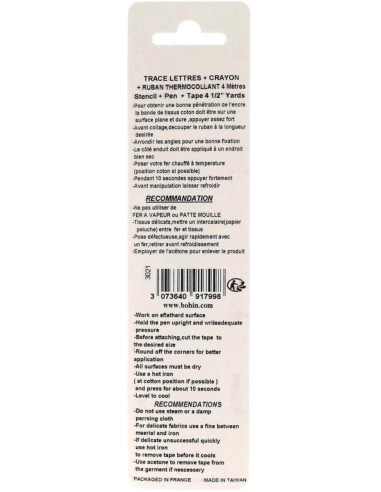 Etiqueta termoadhesiva personalizable para ropa Bohin
