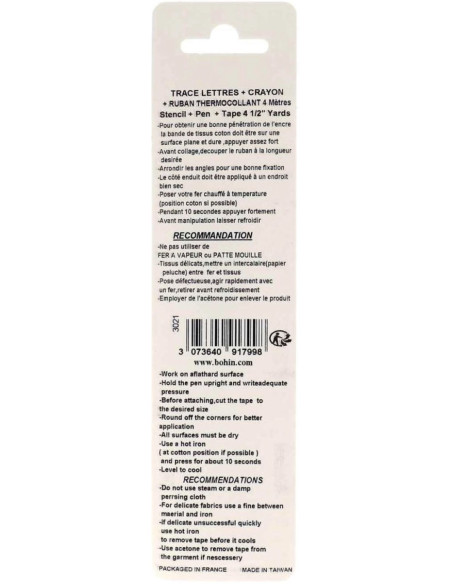 Etiqueta termoadhesiva personalizable para ropa Bohin