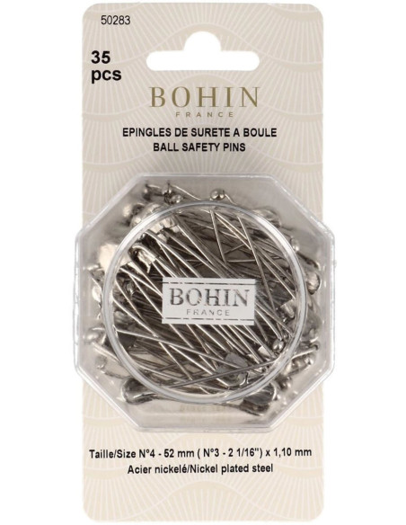 Caja de 35 imperdibles con bola de 52 mm Bohin