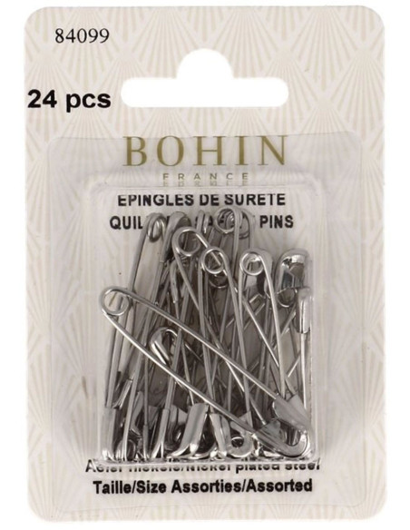 Tarjeta de 24 imperdibles surtidos Bohin