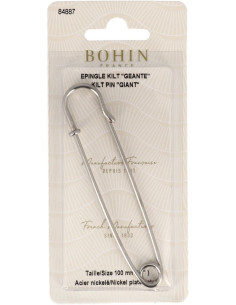 Alfiler de kilt gigante 100 mm - Plata Bohin