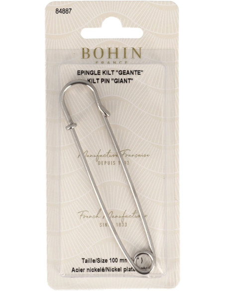 Alfiler de kilt gigante 100 mm - Plata Bohin