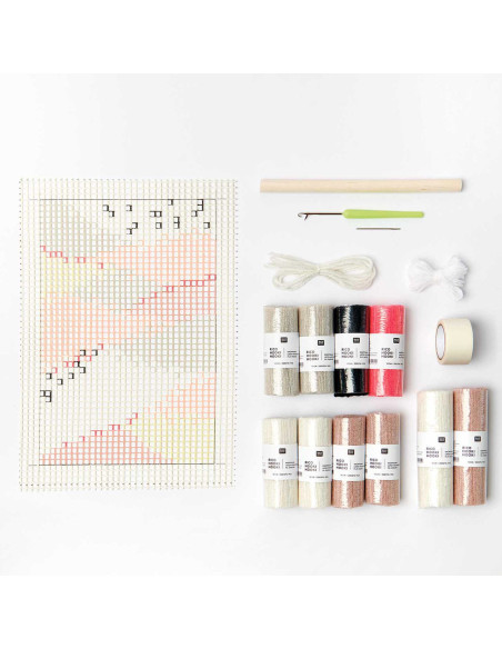 Kit de anudado - Tapiz de pared paisaje neón