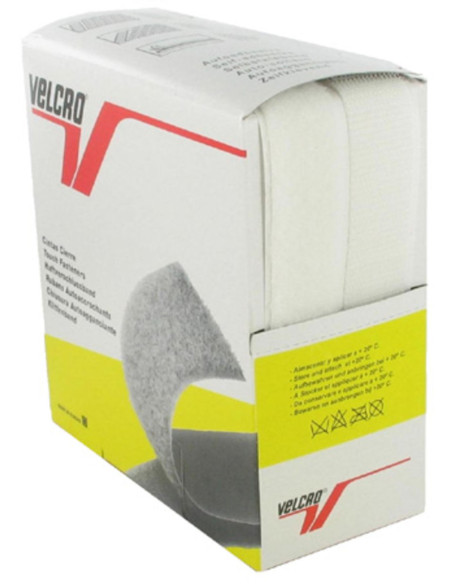 VELCRO® Marca adhesivo blanco 20 mm de ancho caja de 5 metros