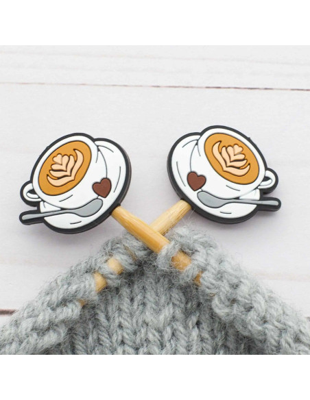 Tapones de malla para agujas de tejer - Taza de café