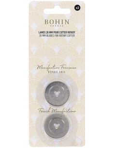 2 cuchillas de repuesto para cortador rotativo Bohin - 28 mm