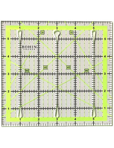 Regla de patchwork con ranuras de corte Bohin 6 x 6 pulgadas 2