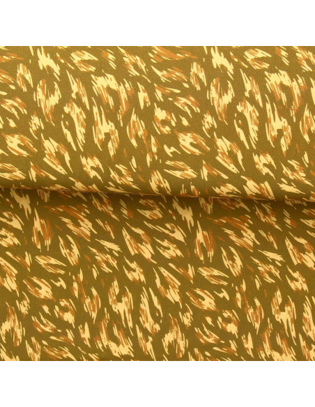 Tejido de viscosa fantasía - Monique verde y amarillo