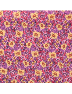 Tejido de viscosa fantasía - Julissa violeta y naranja 2