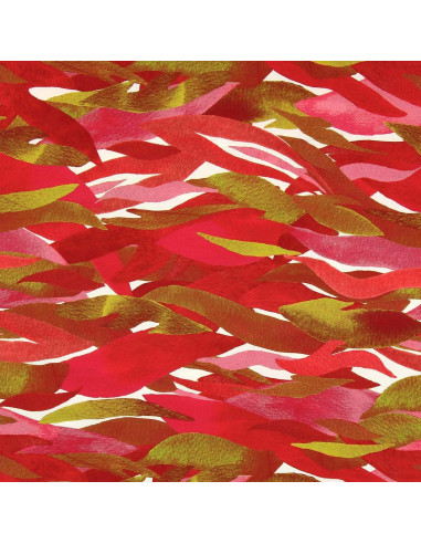 Tejido de viscosa fantasía - Kiyo rojo y rosa