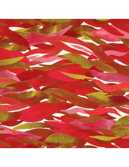 Tejido de viscosa fantasía - Kiyo rojo y rosa