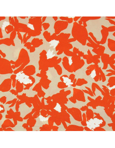 Tejido de viscosa fantasía - Boti beige y naranja 2