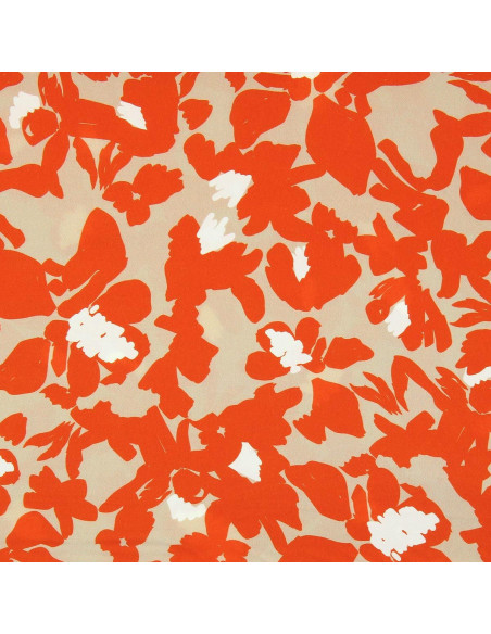 Tejido de viscosa fantasía - Boti beige y naranja