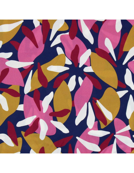 Tejido de viscosa fantasía - Patoche azul y rosa