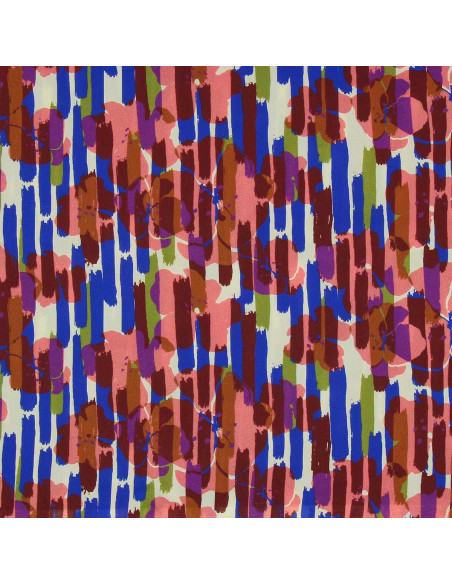 Tejido de viscosa fantasía - Noham azul y rosa