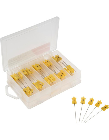 Caja de 100 alfileres numerados de 43 mm de largo