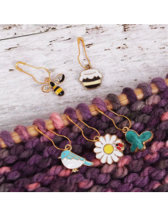 Conjunto de 5 marcadores de malla - Bee Happy