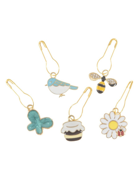 Conjunto de 5 marcadores de malla - Bee Happy