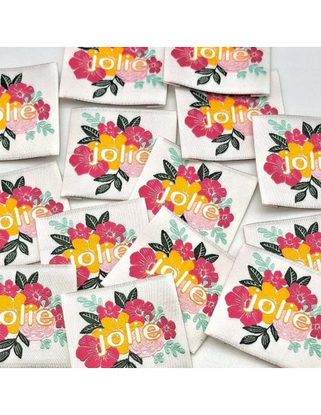 Lote de 5 etiquetas tejidas para coser Jolie