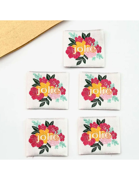 Lote de 5 etiquetas tejidas para coser Jolie