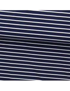 Tejido de lycra para traje de baño - Marinero azul y blanco