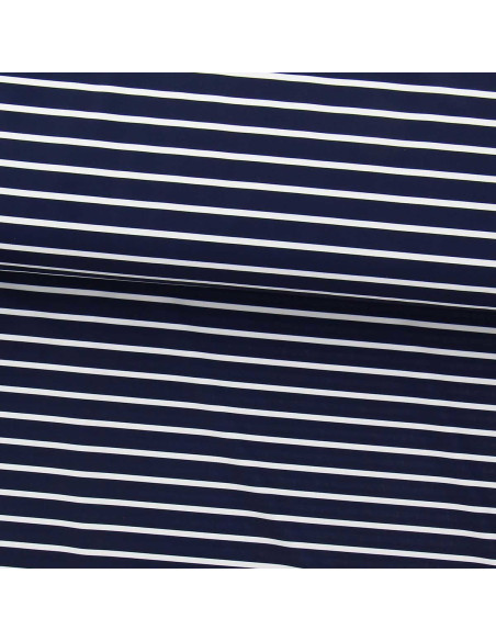 Tejido de lycra para traje de baño - Marinero azul y blanco
